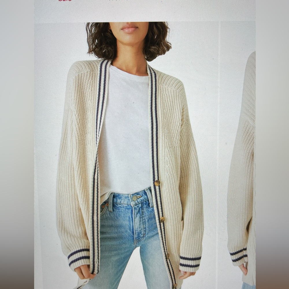 Lucky Brand Chunky Textured Varsity Knit Cardigan